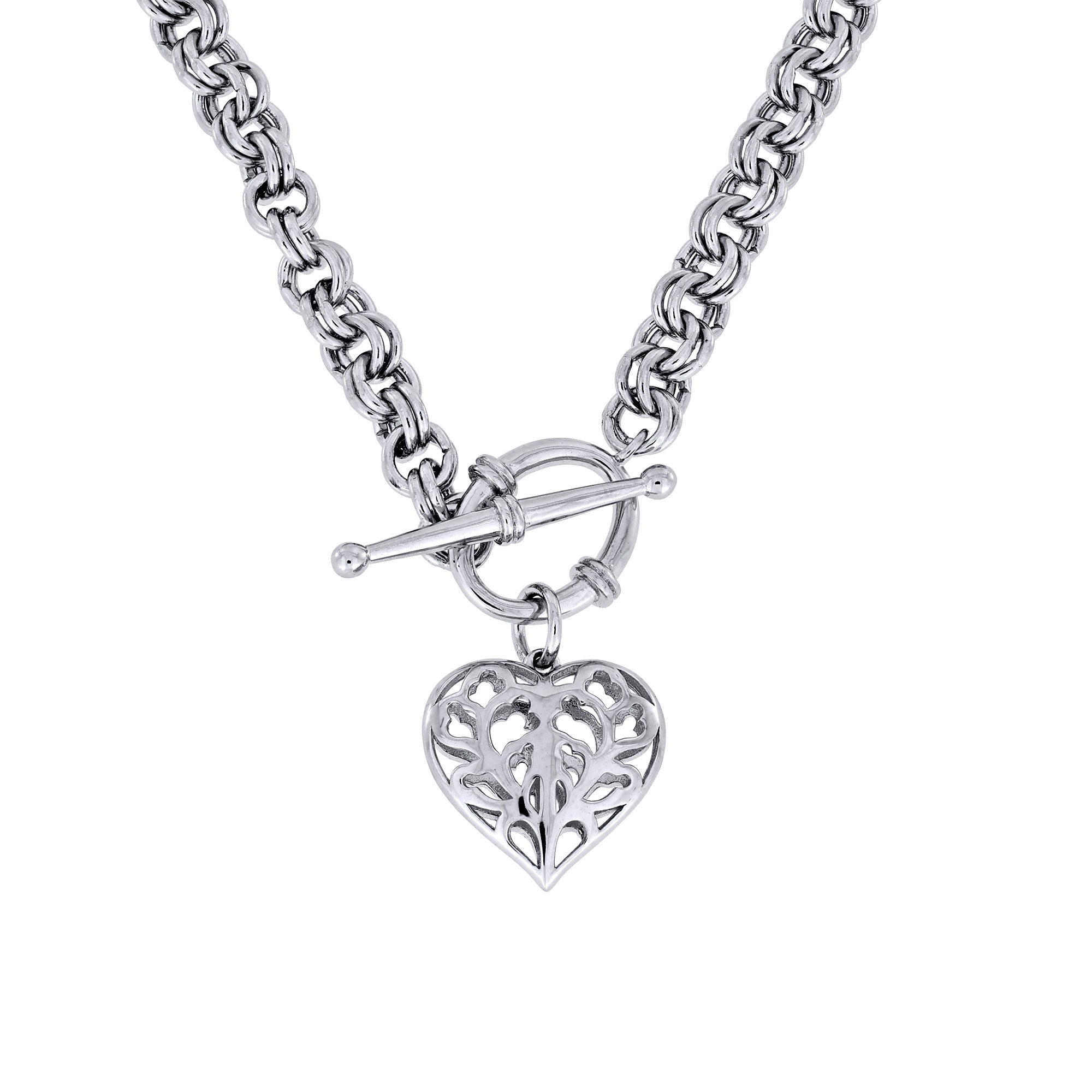 Sterling Silver Heart Pendant Necklace, Silver Hammered Heart 