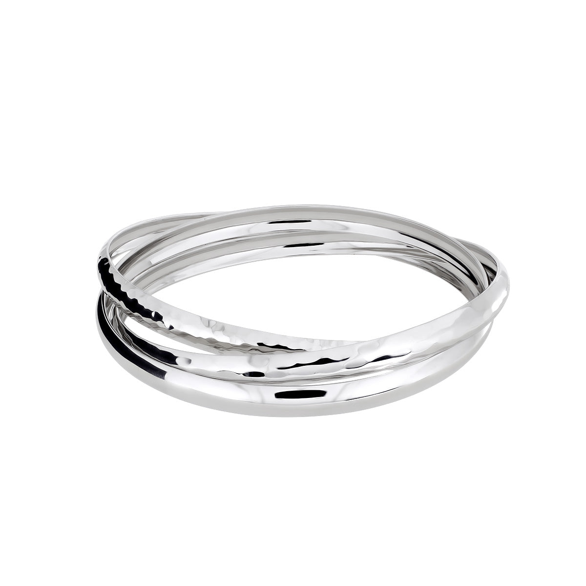 Silver Textures Triple Bangle